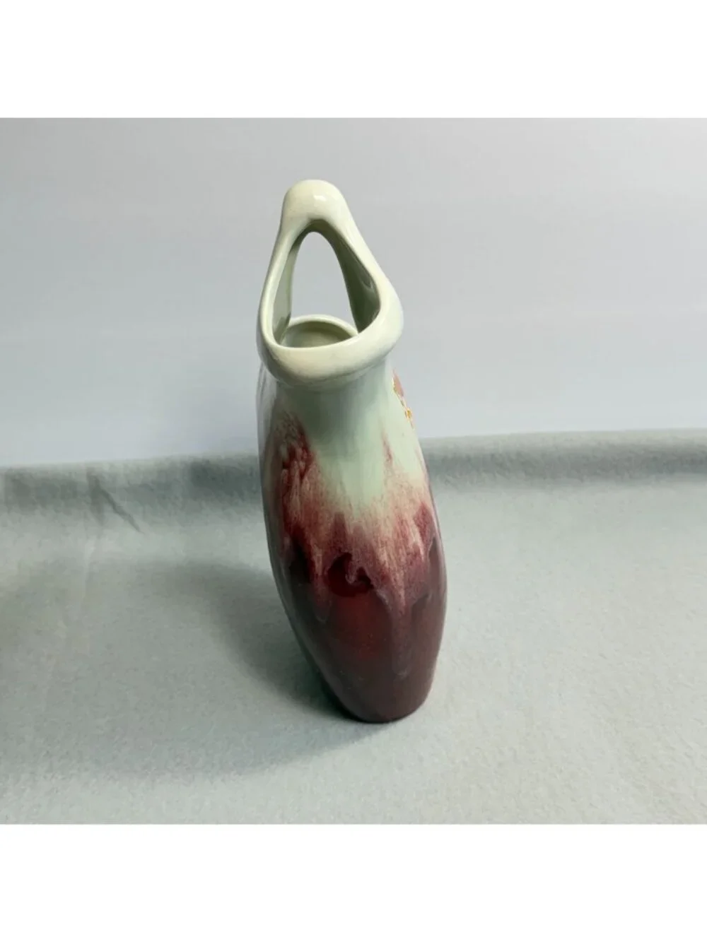 Vintage Red Wing Pottery Vase 1953 Anniversary Drip Glaze Oxblood Maroon B2317 - Picture 4 of 16